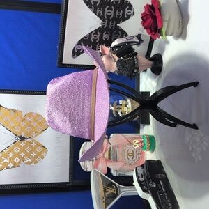 Sparkly Purple Cowboy Hat With Brown Tie Adult Sz